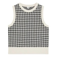 Arket houndstooth wool vest gilet size XS