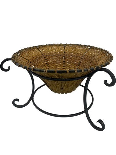 Rustic metal woven planter - rustic,