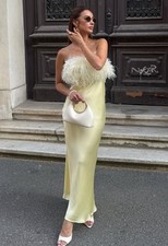 Zara Feathered Long Satin