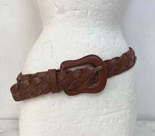 Vintage plaited leather waist - leather,