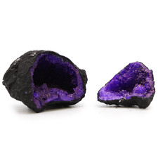 Coloured calsite geodes - coloured,