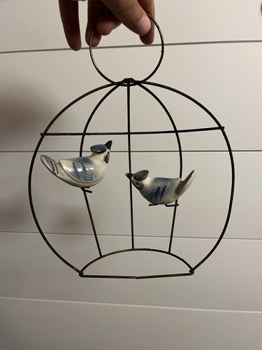 Vtg metal bird cage - , hanging