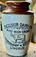 1912 Pictorial Transferred Cream Pot or Crock: NORMANBY by SPITAL LINCOLN (K467)