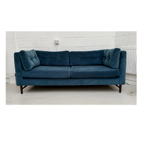 Blue velvet modern sofa - velvet,