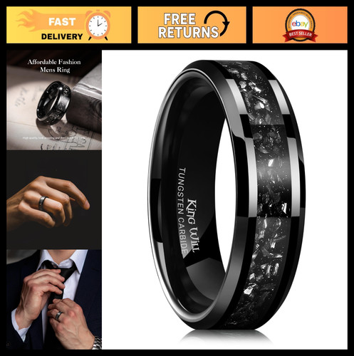 Meteorite tungsten wedding - tungsten,