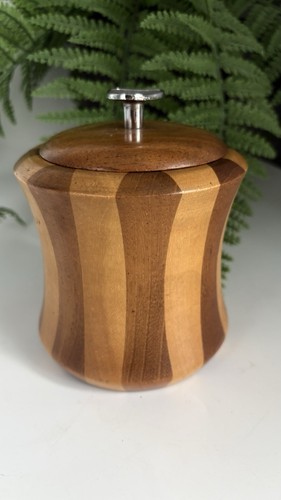 Vintage 1960s striped wooden