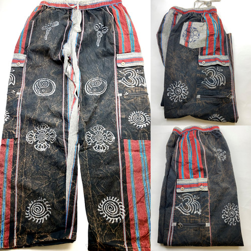Patchwork cotton trousers - cotton,
