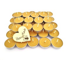 💥SALE !💥Pure Beeswax Tea Light Candles: 1-100 PCS Handmade Night Light Candles