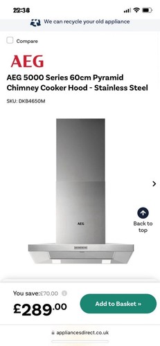 Aeg dkb4650m 60cm chimney - aeg,