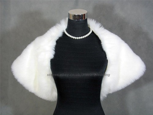 Ivory black faux - fur, capelet