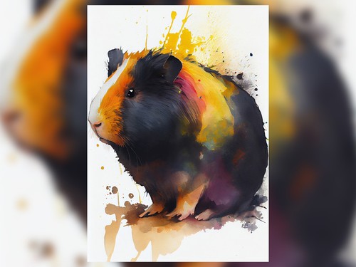 Guinea pig portrait print of - portrait,,