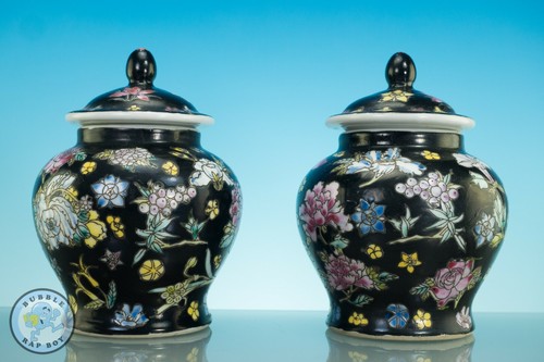 Vintage pair chinese enamelled - vintage,
