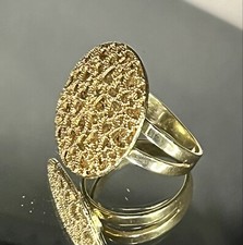 ~~Ladies Heavy 9ct Yellow Gold ‘HEART’ Pattern Filigree Ring! 6.55gr~~