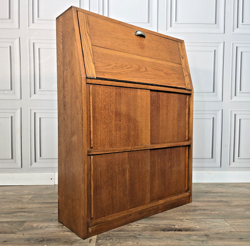 Vintage oak bureau fall - oak,