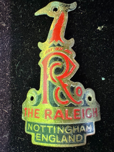 Raleigh brass headbadge - raleigh,