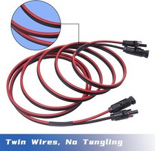 1Pair Solar Panel Extension Cable Wire Black& Red PV Connector 6mm² UK Cable UK