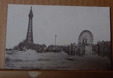 Postcard Blackpool Tower big Wheel Rough Sea Unposted 