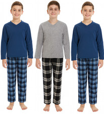 WINTER Ex STORE Boys Thick fleece Pyjamas Supersoft Cosy Long Sleeve Nightwear
