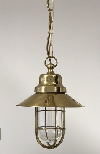 Nautical brass pendant lantern - brass,