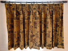 John Lewis Villa Nova Priory Gold Tapestry Curtains Each 160 W x 110 L