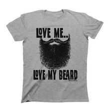 Love Me Love My Beard Funny Mens  Cotton T-Shirt Bearded Hipster Slogan