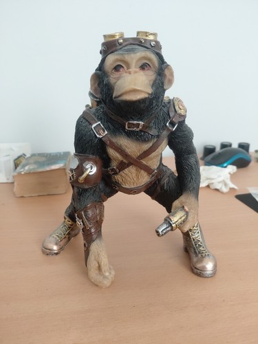 Steampunk monkey resin - monkey.,