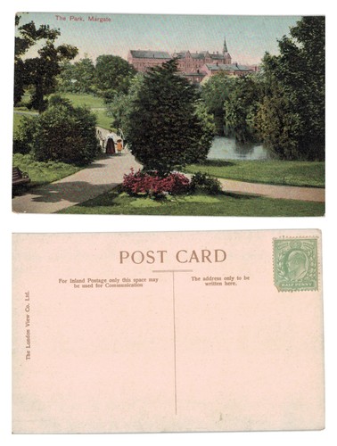 Vintage postcard the park - postcard,