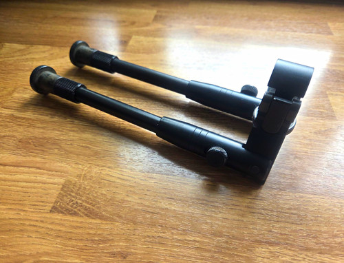 Black metal rifle bipod - black,