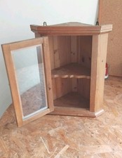 Solid Pine Antique Wall Corner Display Unit - Kitchen etc