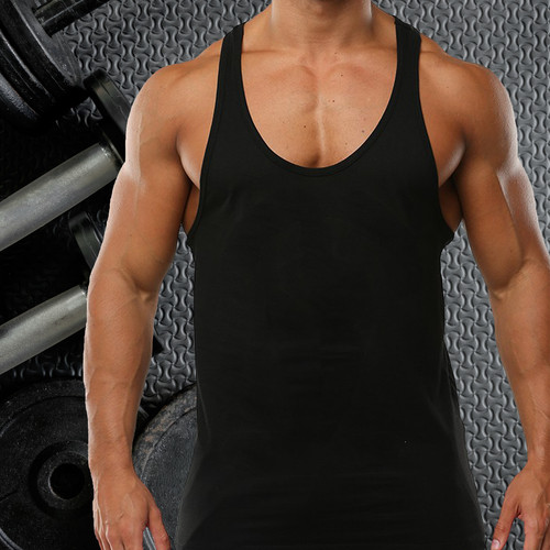 Mens gym vest plain stringer - mens,