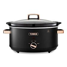 Tower T16043BLK Cavaletto 6.5L Slow Cooker Black & Rose Gold