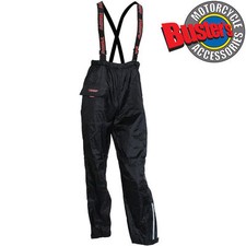 Mens Motorcycle Trousers Waterproof Motorbike Pants With Braces Black Textile
