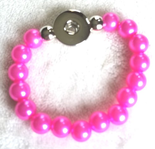 Pink bead stretch bracelet - stretch,