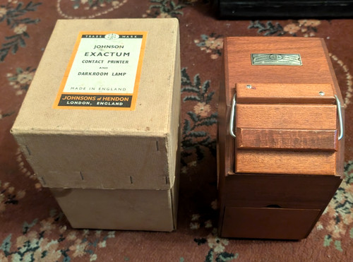 Vintage wooden johnson exactum - vintage,