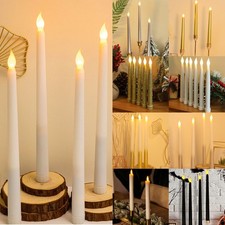 2PCS Flameless Taper LED Candles Light Battery Powered Xmas Dinner Party Decor