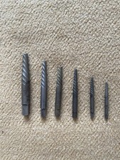SET OF 6 SCREW EXTRACTORS IMPERIAL 9/32” - 5/64”