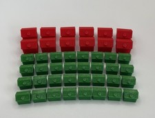 Monopoly Replacement Houses and Hotels 32 x Green 12 x Red NEW  1 day dispatch!