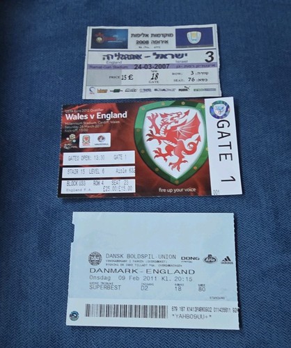 England away ticket stubs - away,