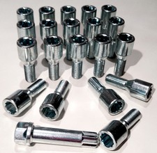 20 x Tuner slim fit alloy wheel bolts nuts with star key, M12 x 1.25 28mm thread
