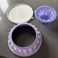 Tupperware Jelly / blamanche Mould Purple Vintage 3 Piece 1203-19 / 1201-21