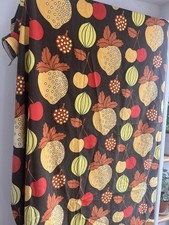 Vintage 1960s Cotton Fabric Strawberry Fruit Large Scale