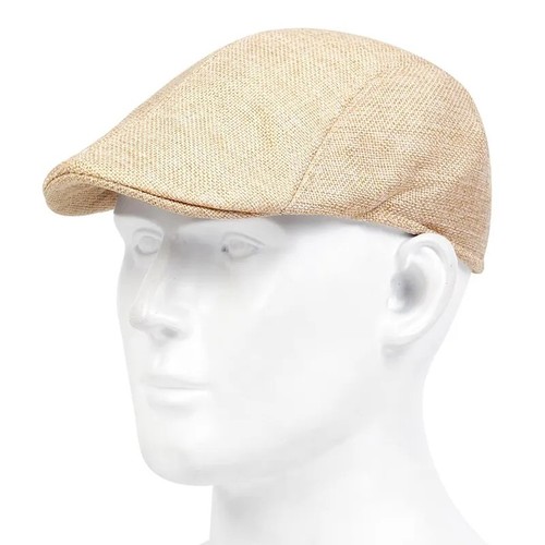 Men flat cap washed newsboy - flat,