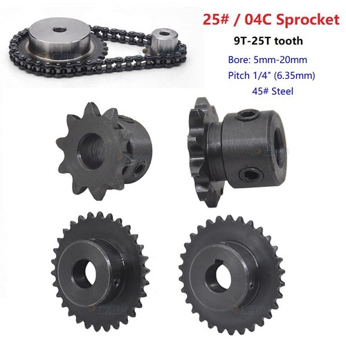 Roller chain sprocket 04c - #25,