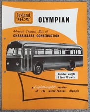 LEYLAND MCW Olympian Bus Sales Brochure Sep 1958  1.5m/9/58 Chassisless