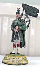 CHARLES C STADDEN PAINTED PEWTER FIGURINE PIPE MAJOR ARGYLL & SUTHERLAND 1997