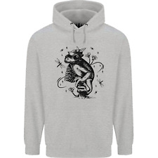 A Frog on a Mushroom Mens 80% Cotton Hoodie