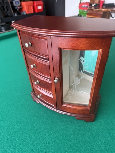 Mahogany jewelry box with - mahogany,
