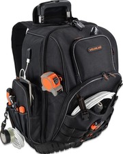 Rolling Tool Backpack with Wheels +72 Pockets Large Tool Bag Electrician AUCTION