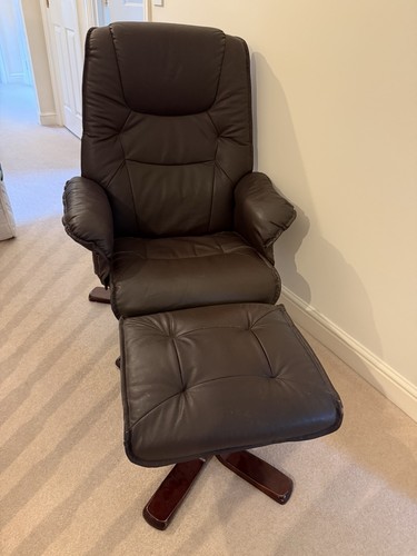 Brown leather reclining - brown,