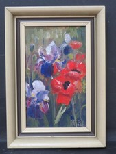 Oil Flower Study Poppies and
